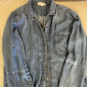 Anthropologie Chambray 3/4 Sleeve Shirt